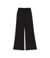Mm6 Maison Margiela Ruffled-waist Flared Trousers In Black