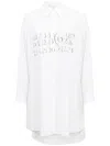 Mm6 Maison Margiela Logo Cotton Poplin Mini Dress In White