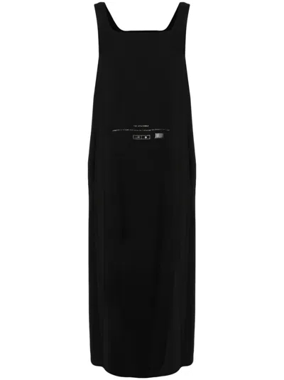 Mm6 Maison Margiela Sac Utilisable-print Maxi Dress In Black