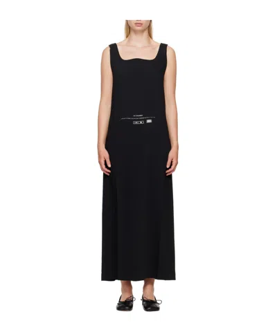 Mm6 Maison Margiela Sac Utilisable-print Maxi Dress In Black