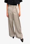 Mm6 Maison Margiela Safety Pin Tailored Pants In Taupe