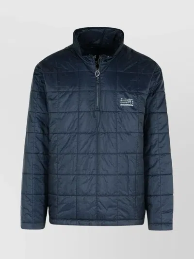 Mm6 Maison Margiela Salomon Collaboration High Collar Quilted Jacket In Blue