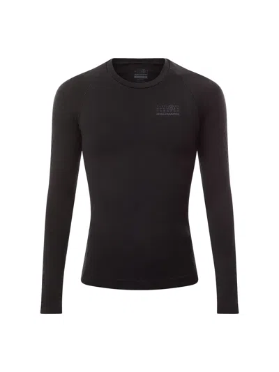 Mm6 Maison Margiela Salomon Compression Long Sleeve Top In Deep Black
