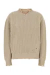 Mm6 Maison Margiela Sand Wool Blend Sweater In Neutral