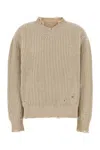 Mm6 Maison Margiela Sand Wool Blend Sweater In Neutral