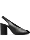 Mm6 Maison Margiela Block Heel Leather Open Toe Sandals