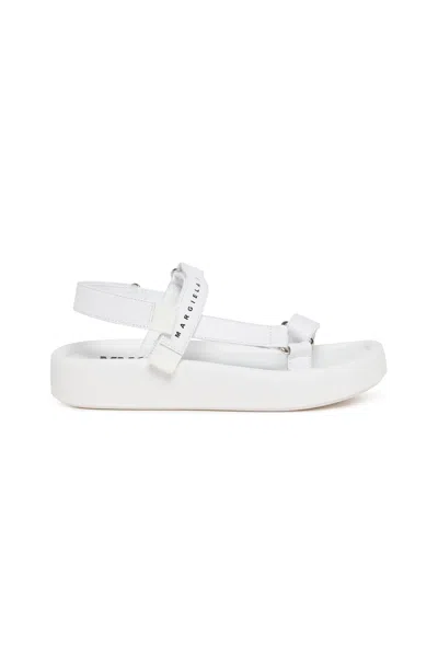 Mm6 Maison Margiela Kids' Sandali Slingback In Pelle In White