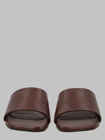 Mm6 Maison Margiela Stylish Leather Sandals For Women In Brown