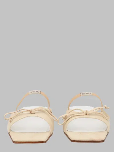 Mm6 Maison Margiela Sandalo Slingback Con Dettaglio A Fiocco In Neutral