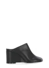 Mm6 Maison Margiela Womens Mm6 Anatomic Slipper Leather Wedge Heel In Black