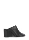 Mm6 Maison Margiela Womens Mm6 Anatomic Slipper Leather Wedge Heel In Black