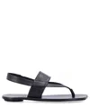 Mm6 Maison Margiela Flat Sole Open Toe Strappy Sandals In Black