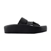 Mm6 Maison Margiela Slip-on Leather Sandals With Maxi Plateau In Animal Print