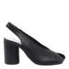 Mm6 Maison Margiela Block Heel Leather Open Toe Sandals In Black