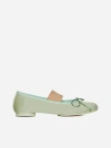 Mm6 Maison Margiela Atomic Satin Ballerina Shoes In Aloe Wash