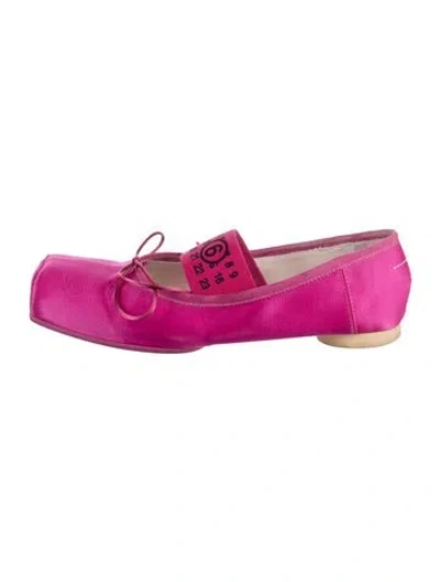 Pre-owned Mm6 Maison Margiela Satin Ballet Flats In Pink