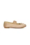 Mm6 Maison Margiela Ballerine In Satin Con Numeric Logo In Beige