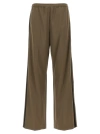 Mm6 Maison Margiela Mm6 By Maison Margiela Brown Satin Band Pants With Contrast Detailing In Verde