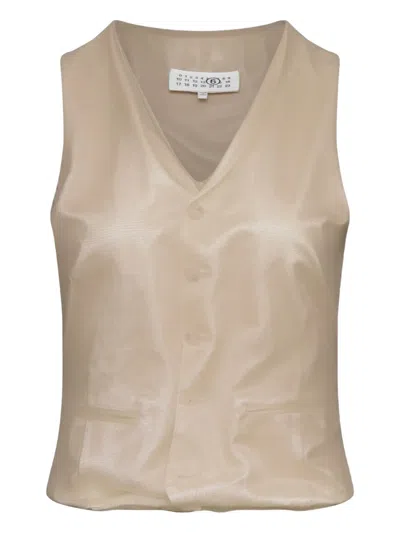 Mm6 Maison Margiela Satinweste Mit Knopfleiste