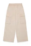 Mm6 Maison Margiela Numbers-motif Cotton Trousers In Beige