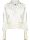 Mm6 Maison Margiela Satin-finish Bomber Jacket In White