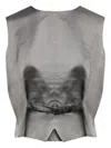Mm6 Maison Margiela Mm6 By Maison Margiela Sleeveless Structured Jacket With Peplum Hem In Gray