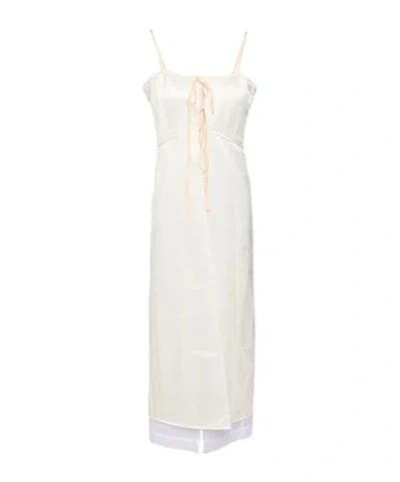 Mm6 Maison Margiela Satin Flare Skirt In White