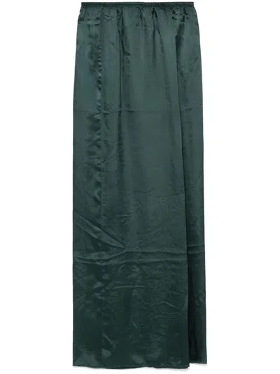 Mm6 Maison Margiela Satin Maxi Skirt In Green