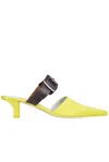 Mm6 Maison Margiela Repurposed Belt 50mm Leather Mules In Lime