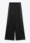 Mm6 Maison Margiela Satin Palazzo Tailored Pants In Black