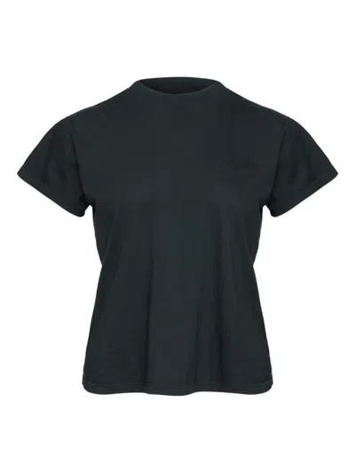 Mm6 Maison Margiela Satin-panel Cotton T-shirt In Black