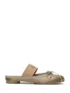 Mm6 Maison Margiela Khaki Satin Ballerina Mules
