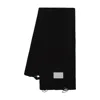 Mm6 Maison Margiela Mm6 By Maison Margiela Textured Ribbed Black Wool Scarf With Fringe In Black