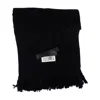 Mm6 Maison Margiela Mm6 By Maison Margiela Black Ribbed Texture Scarf With Fringed Edges In Black