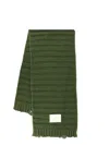 Mm6 Maison Margiela Logo-print Knitted Scarf In Kaki