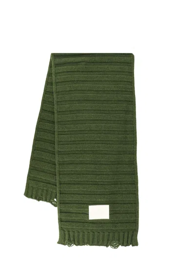 Mm6 Maison Margiela Logo-print Knitted Scarf In Multicolor