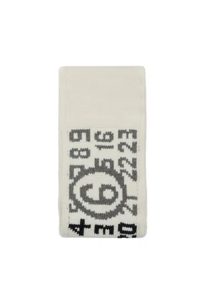 Mm6 Maison Margiela Scarf With Numeric Logo In White