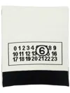Mm6 Maison Margiela Logo-print Wool-blend Scarf In Multicolor