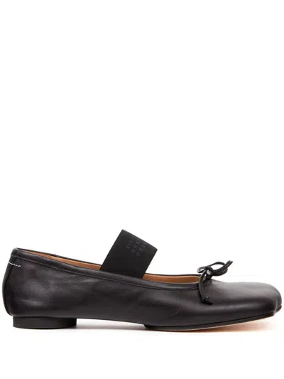 MM6 MAISON MARGIELA MM6 MAISON MARGIELA BLACK LEATHER FLATS