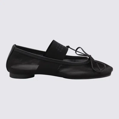 MM6 MAISON MARGIELA MM6 MAISON MARGIELA BLACK LEATHER FLATS