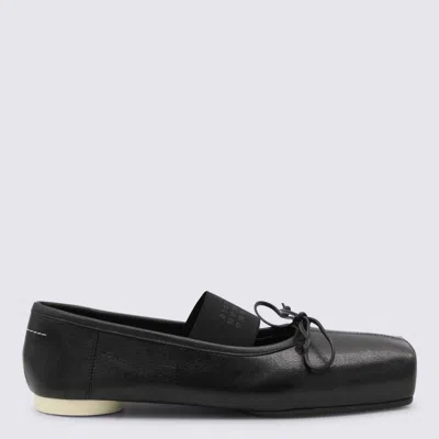 MM6 MAISON MARGIELA MM6 MAISON MARGIELA BLACK LEATHER FLATS