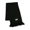 Mm6 Maison Margiela Mm6 By Maison Margiela Black Ribbed Texture Scarf With Fringed Edges In Black