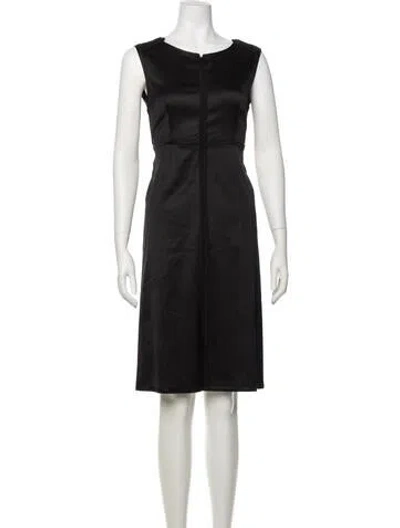 Pre-owned Mm6 Maison Margiela Scoop Neck Knee-length Dress In Black