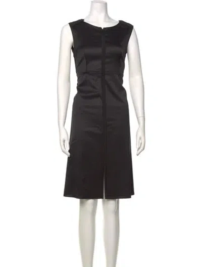 Pre-owned Mm6 Maison Margiela Scoop Neck Knee-length Dress In Black