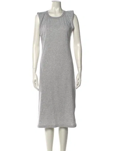 Pre-owned Mm6 Maison Margiela Scoop Neck Midi Length Dress In Gray