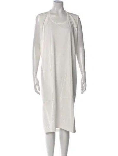 Pre-owned Mm6 Maison Margiela Scoop Neck Midi Length Dress In Neutral