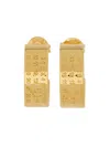 Mm6 Maison Margiela Sculptural Gold Brass Earrings With Engraved Detailing