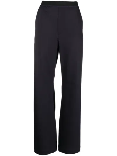 Mm6 Maison Margiela Seam-detail Cotton Flared Trousers In Blue
