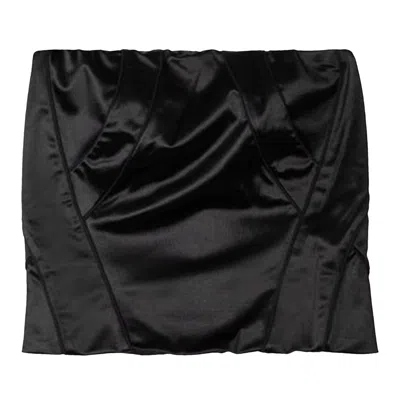 Pre-owned Mm6 Maison Margiela Seamed Satin Tube Top 'black'