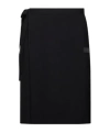 Mm6 Maison Margiela Black Wool Midi Skirt In Black